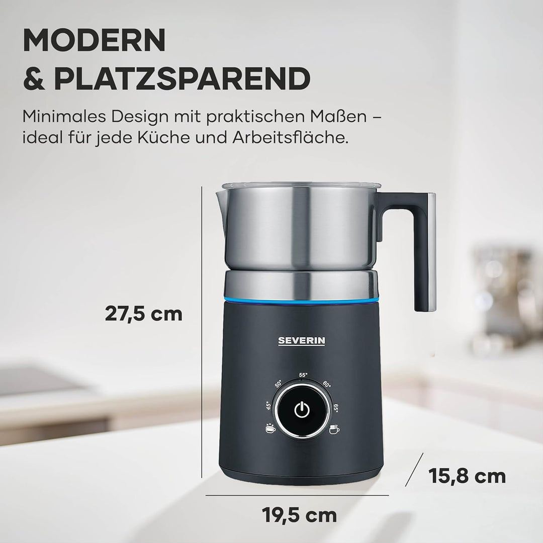 SEVERIN SPUMA 700 Induktions-Milchaufschäumer, elektrischer Milchaufschäumer ohne Anbrennen, spülmas