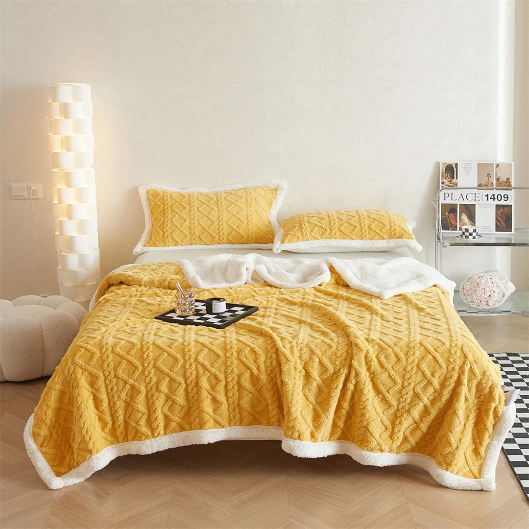 QOFLY Premium Sherpa Wohndecke Decke 150x200 cm Fleecedecke - Wohn- & Kuscheldecke - Wohndecke Flaus