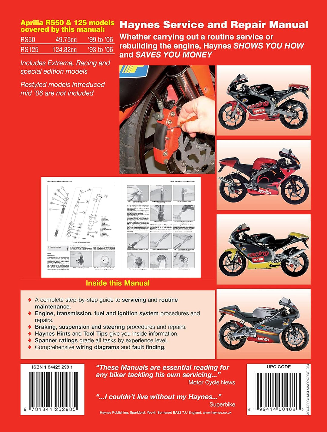 Aprilia RS50 (99 - 06) & RS125 (93 - 06)