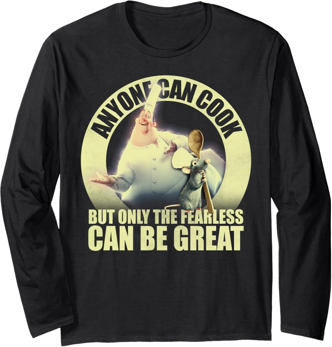 Disney Pixar Ratatouille Remy Anyone Can Cook Circle Text Langarmshirt
