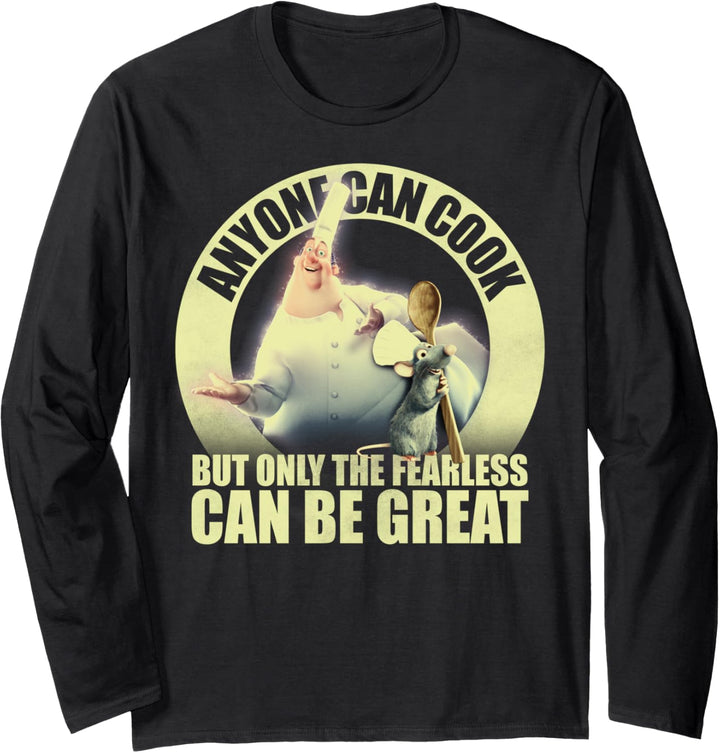 Disney Pixar Ratatouille Remy Anyone Can Cook Circle Text Langarmshirt