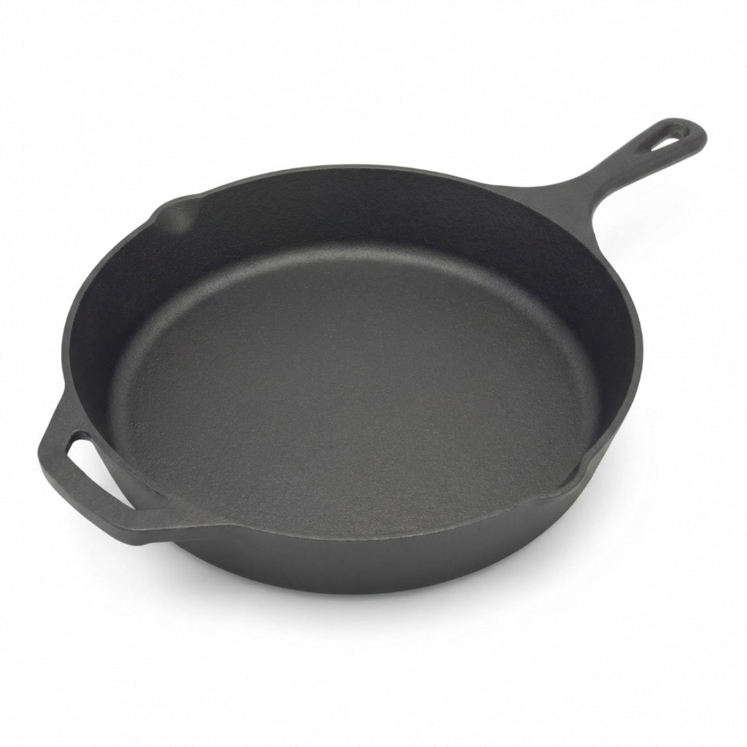 Homira Gusseisenpfanne 30 cm Ø – voreingebrannt & sofort einsatzbereit, Induktion geeignet, ofenfest