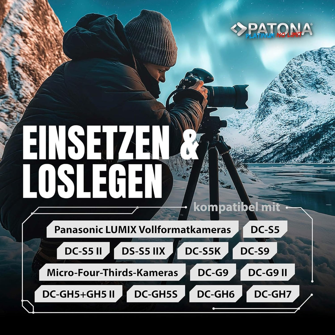 PATONA Platinum DMW BLK22 E USB Akku (2600mAh) mit direktem USB-C Eingang (1401) Lumix DC-S5 DC-S5D