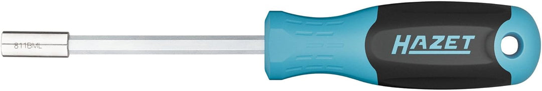 HAZET Bithalter 811BML, 210 mm Länge, 1/4 Zoll Sechskant hohl, mit Magnet für sicheres Festhalten vo