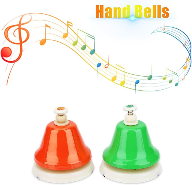 Alomejor 8-Noten Bunte Handglocke Handglocken Set Musikinstrument Spielzeug für Kinder Kinder