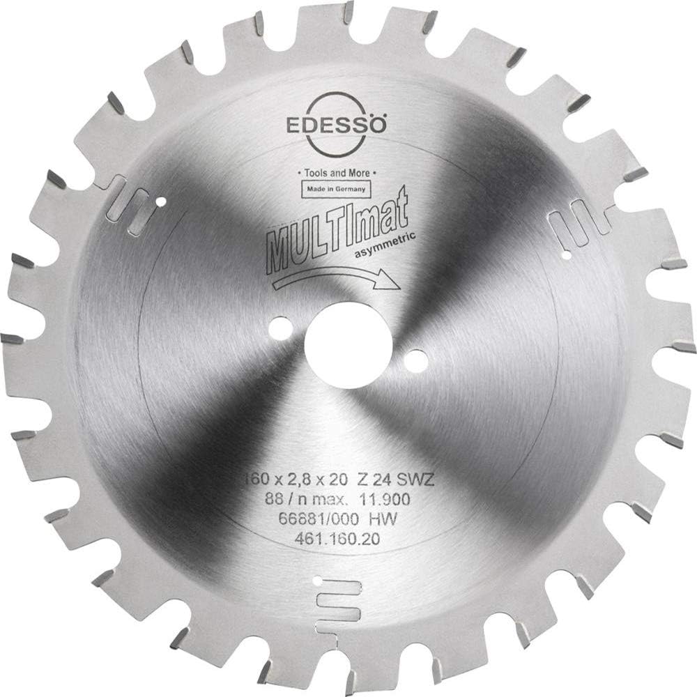 Edessö 46116020 HM-Kreissägeblatt Präzision-Super WZ 2/6/32 HW, Z=24 SWZ, 160 x 2,8/1,8 x 20 mm, Sil