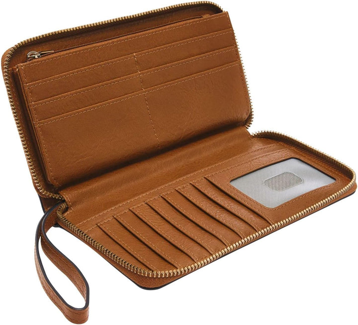 Fossil Damen Liza Zip Clutch 19.53cm L x 2.54cm W x 11.43cm H Stripes, 19.53cm L x 2.54cm W x 11.43c