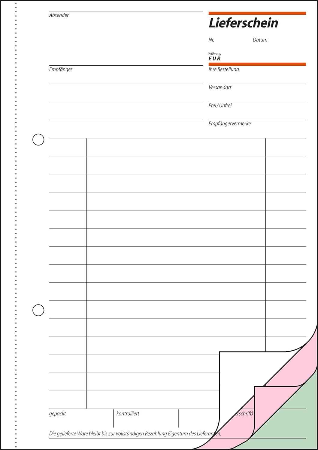 SIGEL LI535/5 Lieferscheine mit Empfangsschein, A5, 3x50 Blatt, 5er Pack 5 Stück A5, 3x50 Blatt, 5 S