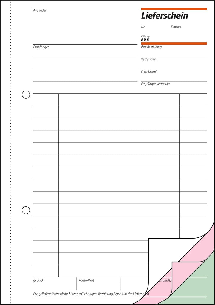 SIGEL LI535/5 Lieferscheine mit Empfangsschein, A5, 3x50 Blatt, 5er Pack 5 Stück A5, 3x50 Blatt, 5 S