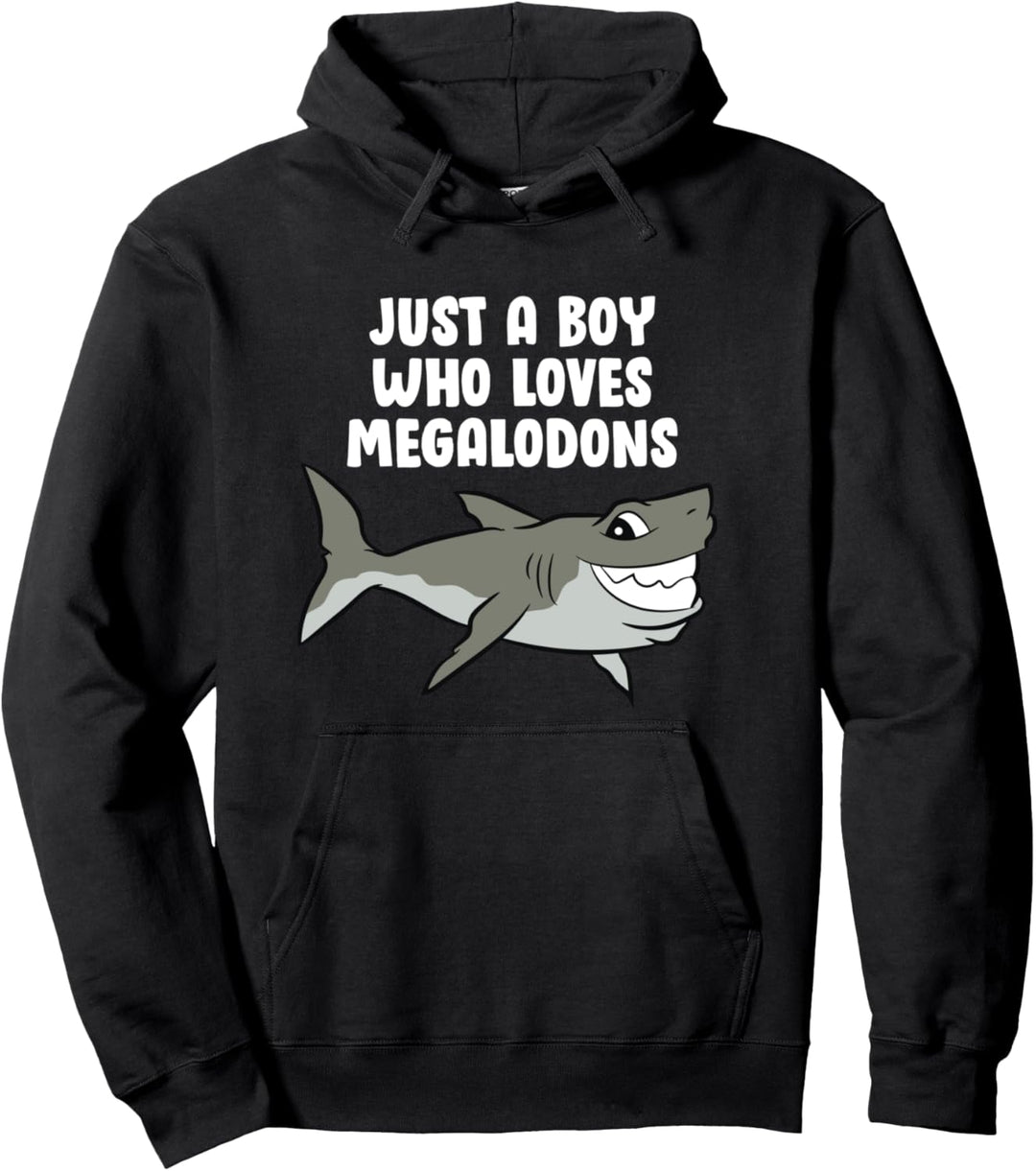 Nur ein Junge, der Megalodons liebt Pullover Hoodie