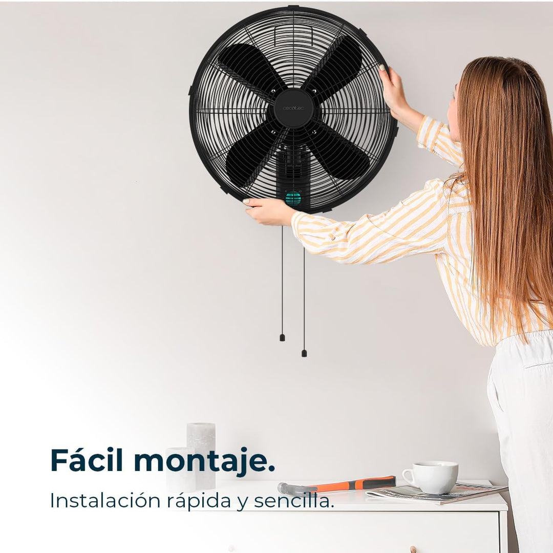 Cecotec - Wandventilatoren EnergySilence 4500 Power Wall Black, 50W, 30 cm Durchmesser, 4 aerodynami