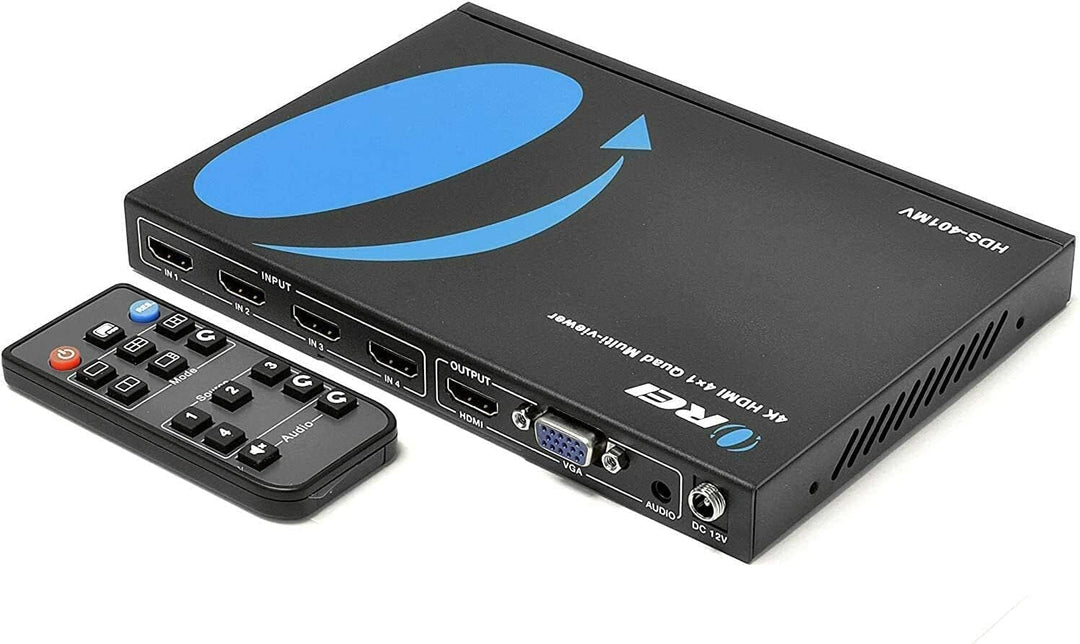 Orei Quad Multi HDMI Viewer 4 in 1 Out HDMI Switcher 4 Ports Seamless Switcher und IR Remote Support