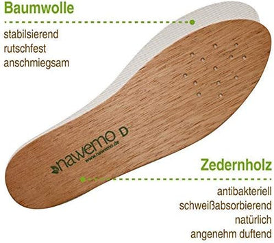 Nawemo 5er Pack/5 Paar Zedernholzsohlen Herren, antibakterielle Zedernholz Einlegesohlen gegen Schwe