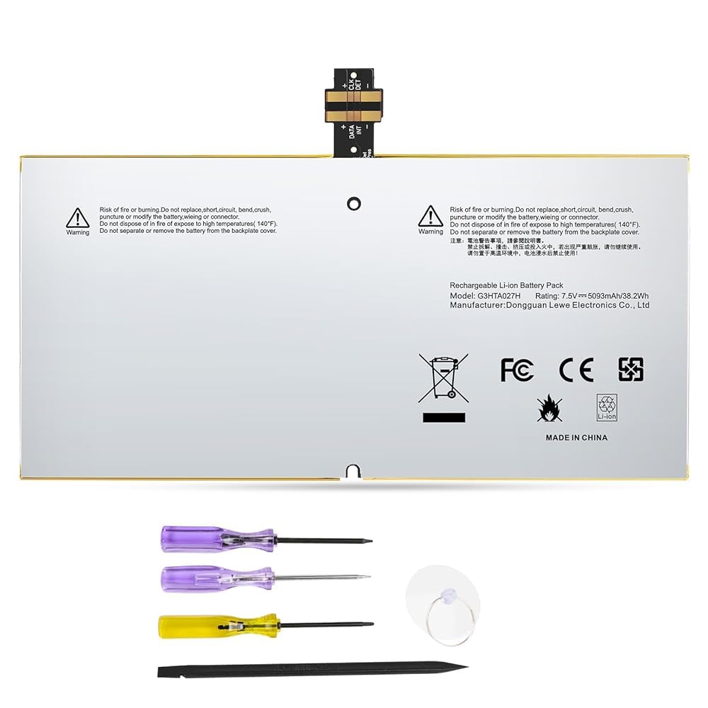ASUNCELL 38.2Wh G3HTA027H DYNR01 Laptop Akku für Surface Pro 4 Pro 4 1724 Serie 7.5V