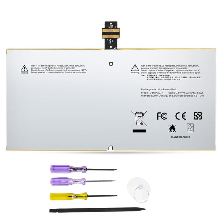ASUNCELL 38.2Wh G3HTA027H DYNR01 Laptop Akku für Surface Pro 4 Pro 4 1724 Serie 7.5V