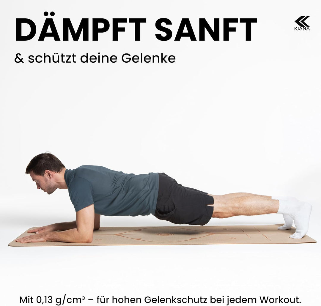 Yoga Matte – Rutschfeste Sportmatte in Deutschland entwickelt – 2 Komfort-Dicken – Formstabile Yogam