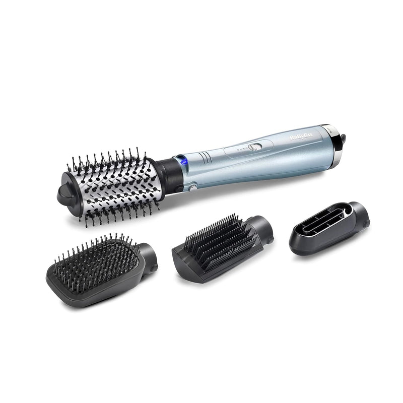 BaByliss Hydro Fusion Smooth & Shape Warmluftbürste mit 4 Aufsätzen zum Föhnen, Glätten, Volumen und