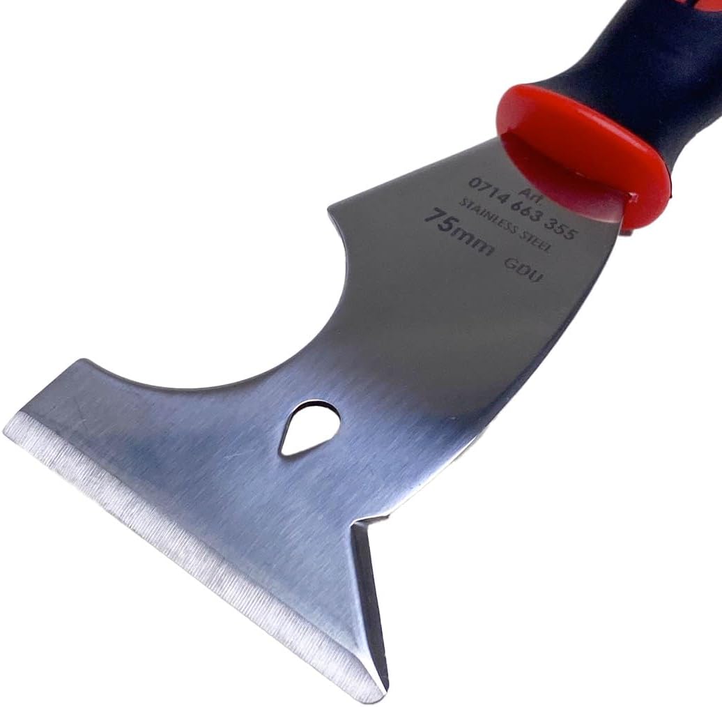 Würth Profi Edelstahl Multifunktionsschaber 75mm mit Schlagkappe, Lackschaber, Spachtel, Universalsp