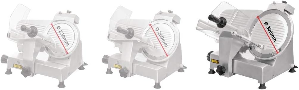 Buffalo Fleischschneider, elektrisch, 300 mm, für Lebensmittel 585(a) x 500(l) x 450(p)mm