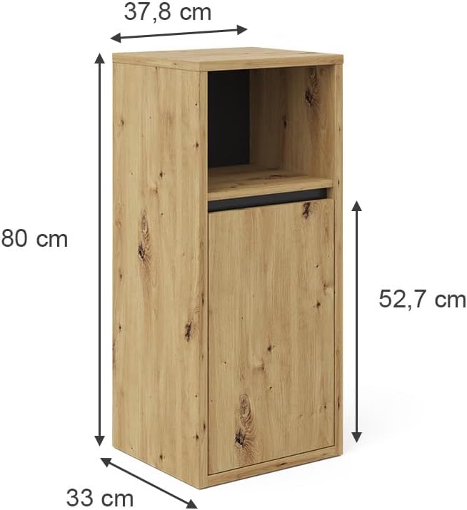 Vicco Midischrank Viola, Goldkraft Eiche/Anthrazit, 38 x 80 cm, Goldkraft Eiche