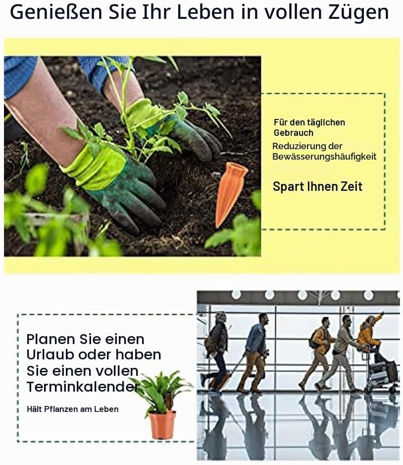 Pflanzenbewässerungsgeräte, 8 Stück, Terrakotta, selbstbewässernde Spikes, Urlaub, selbstbewässernde