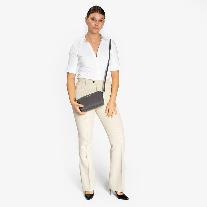 Lazarotti Bologna Leder Umhängetasche Damen | verstellbarer Schultergurt | mittelgrosse Crossbody Ba