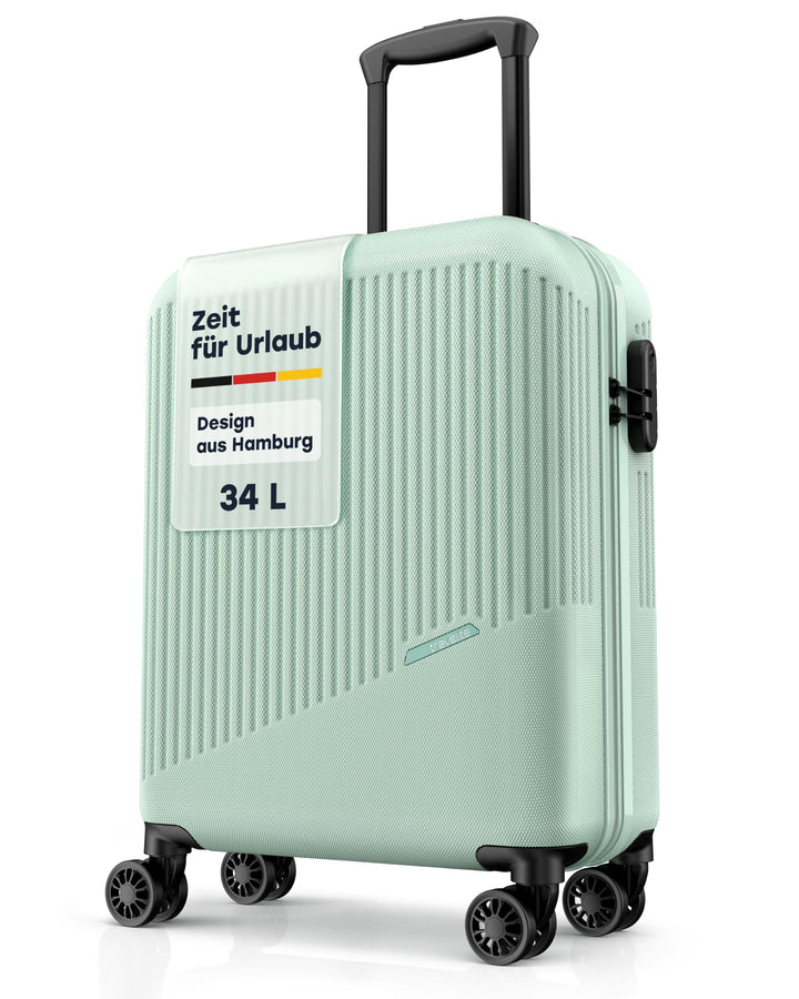travelite 4-Rad Handgepäck Koffer klein 37 Liter, Gepäck Serie BALI: ABS Hartschalen Trolley erfüllt