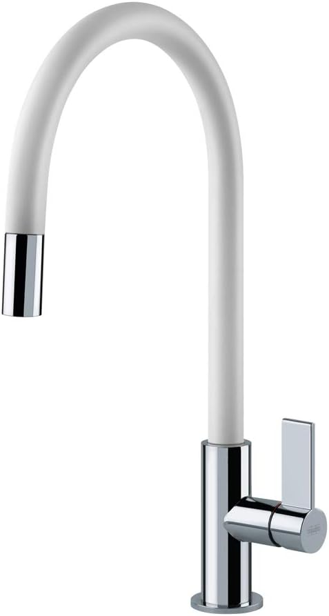 Franke Spültischbatterie mit Zugsauslauf Ambient Evo, Metall, Chrome/weiss, One Size Chrome / Weiss,