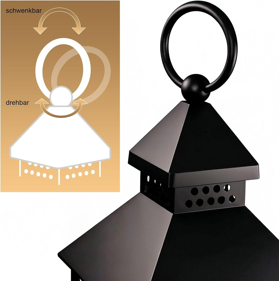 Eaxus® 4er Set LED Laterne für Draussen - Notfallleuchte Blackout. Windlicht mit Flammeneffekt Kerze