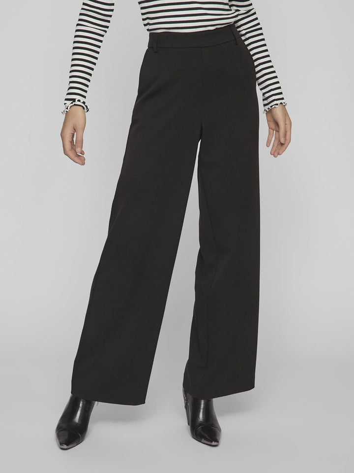 Vila Damen Vivarone Hw Wide Pant-Noos Stoffhose, Schwarz