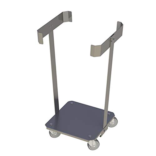 Müllsackständer, fahrbar, mit Rollen, für 60 Ltr. Müllsäcke, Traglast: 80 kg - Edelstahl