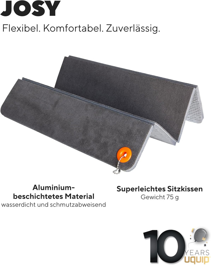Uquip Sitzkissen Josy Grey I faltbares Outdoor-Kissen I wasserdicht &amp; schmutzabweisend I aluminiumbe
