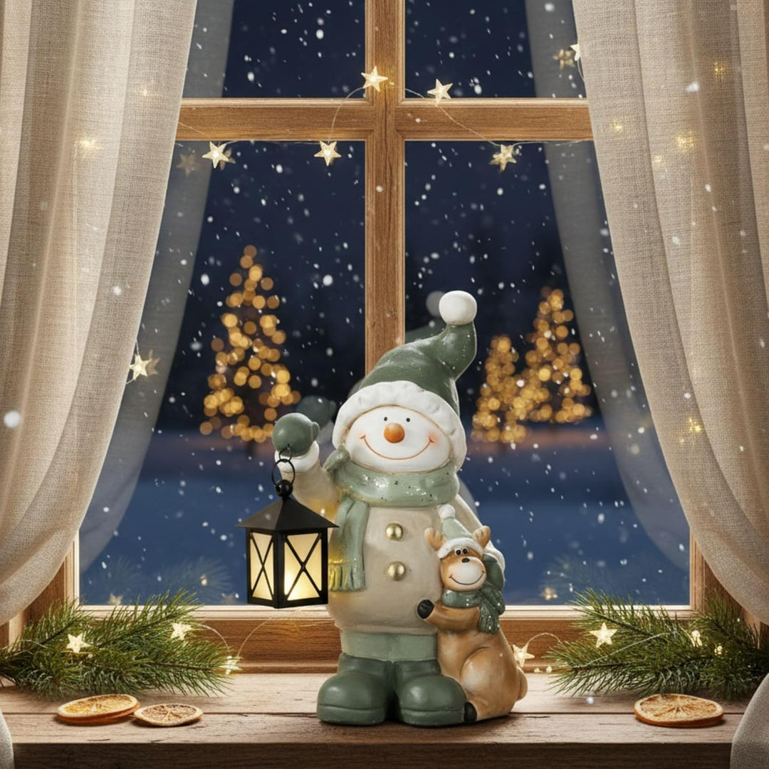 Weihnachtsdeko Figuren Gross 42cm Weihnachtsfiguren Beleuchtet Innen LED Figuren Weihnachten mit Tim