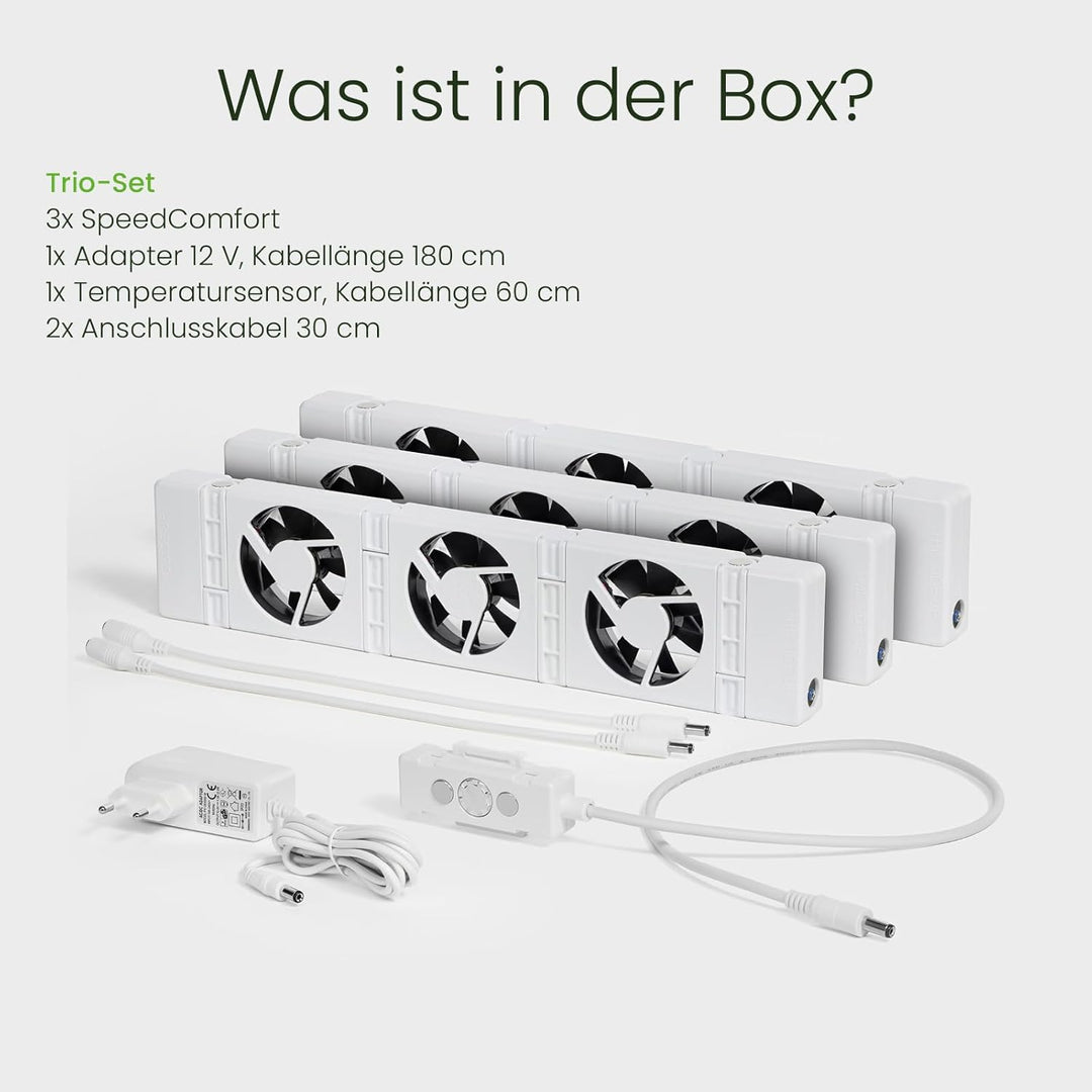 SpeedComfort Trio-pack Set 3-Stück: Smartes Heizgebläse für Heizungen - Langlebiger Heizverstärker f