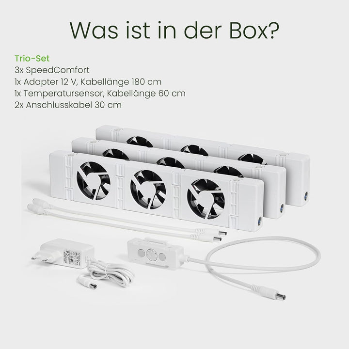 SpeedComfort Trio-pack Set 3-Stück: Smartes Heizgebläse für Heizungen - Langlebiger Heizverstärker f