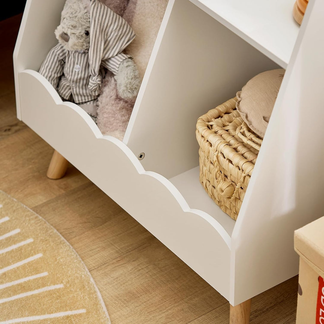 SoBuy Kinderregal mit 3 Fächern Bücherregal Aufbewahrungsregal für Kinder Montessori Regal weiss BHT