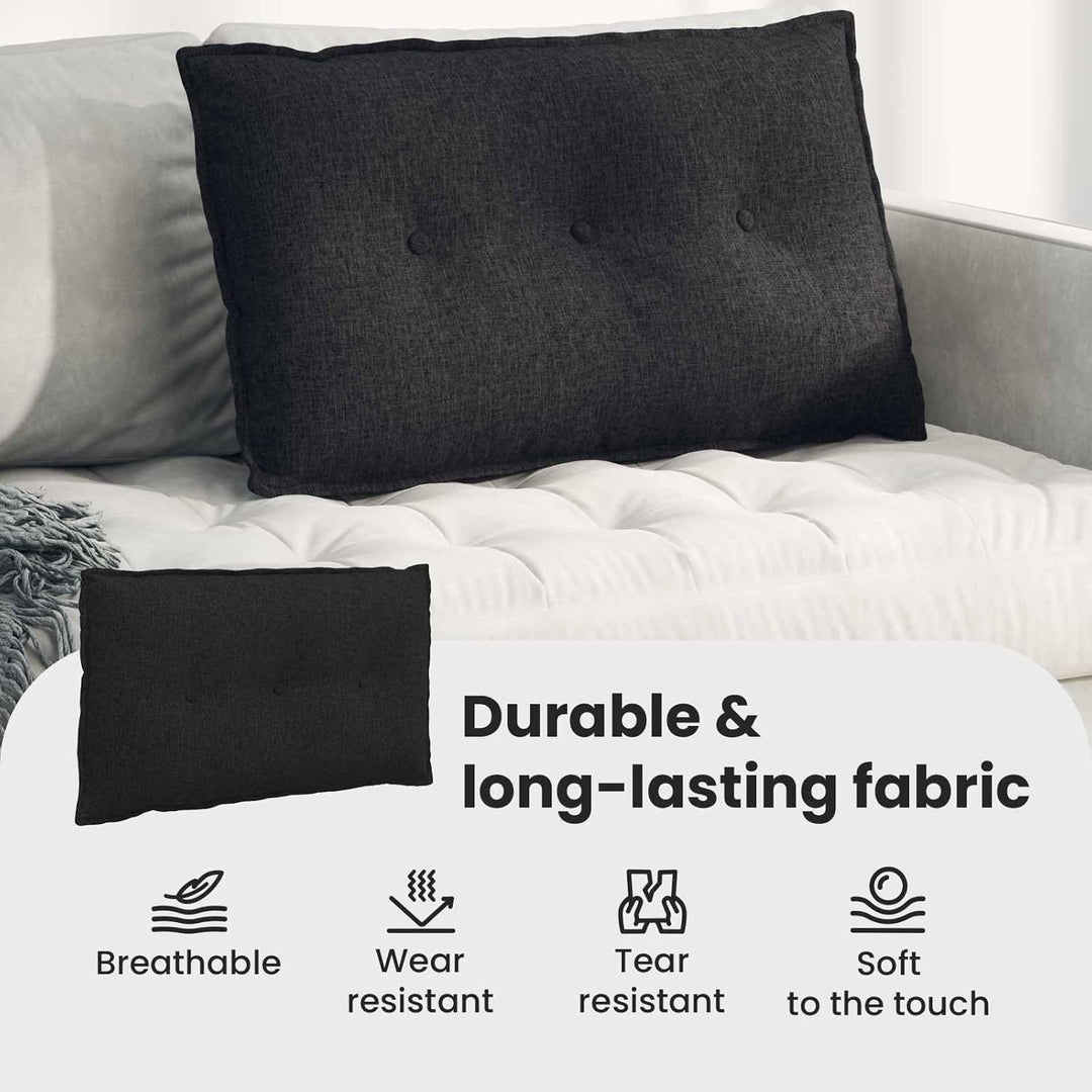 vidaXL Rückenkissen Schwarz 80 x 19 x 50 cm Stoff, Wohnzimmer, rechteckige Kissen, modernes Plüschco