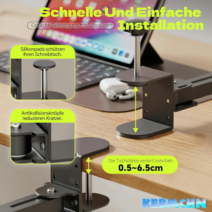 Verstellbare Armauflage für Schreibtisch – Ergonomische Armlehnenstütze &amp; Handgelenkauflage – 360° D