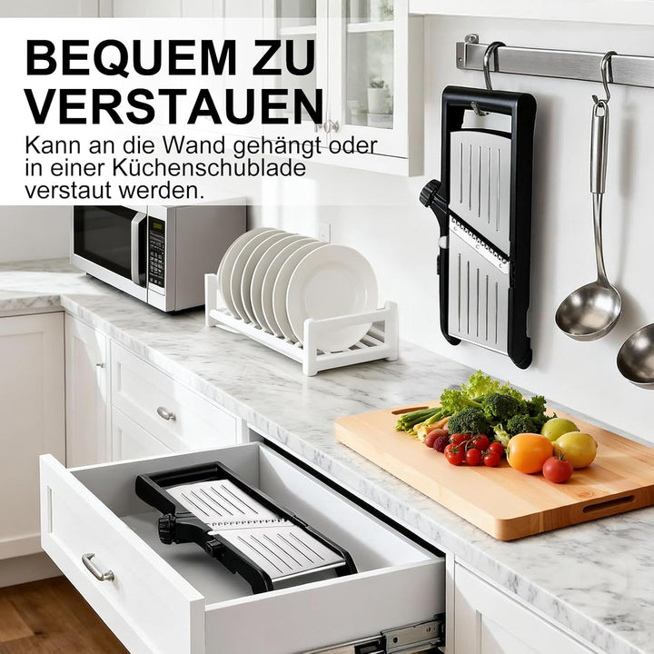 Masthome Mandoline Gemüsehobel,10 in 1 Küchenhobel Schneider mit Edelstahlklingen, Multifunktionaler