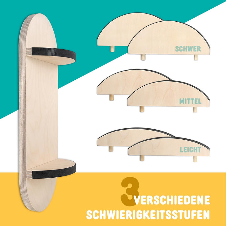 KLEINTOBER Kinder Balance Board I Balancierbrett Kinder mit 3 Schwierigkeitsstufen I Wackelbrett aus