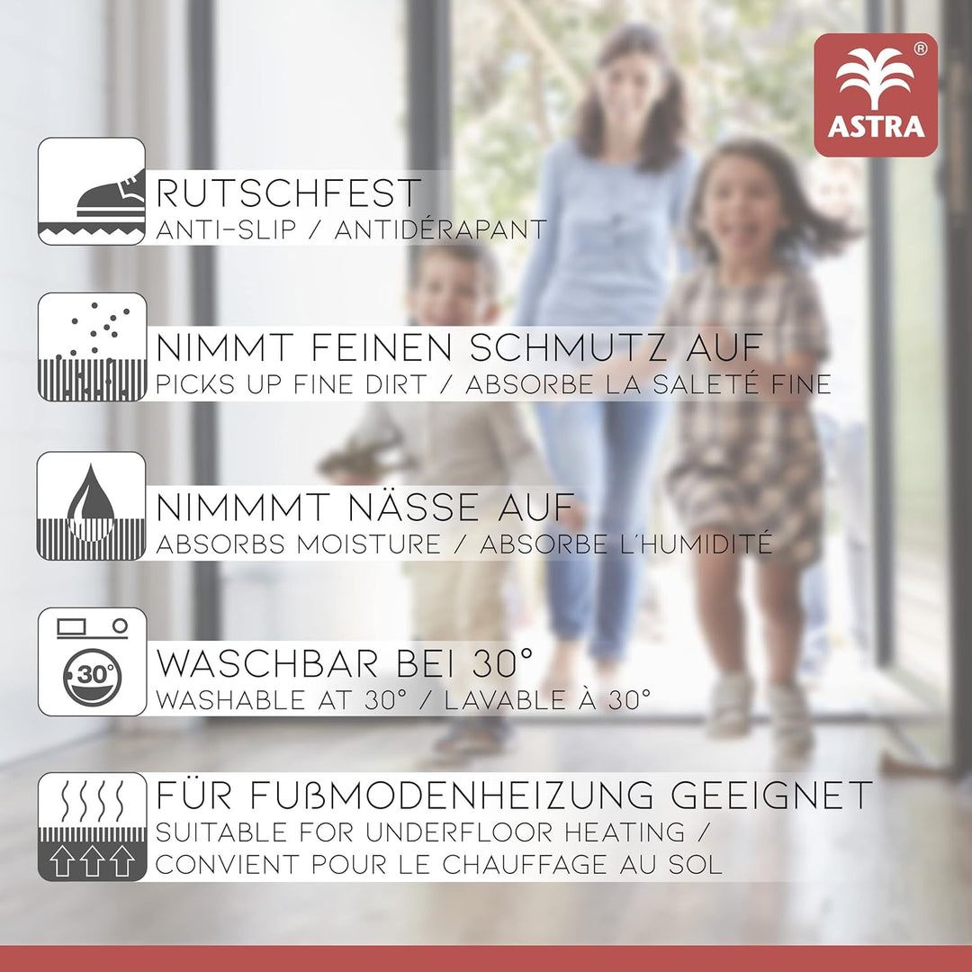 Astra rutschfeste Fussmatte Innen waschbar - Welcome 50 x 70 cm (Rechteckig), Welcome 50 x 70 cm (Re