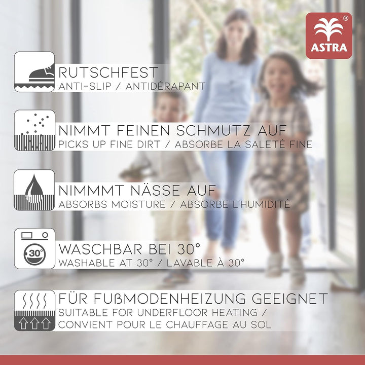 Astra rutschfeste Fussmatte Innen waschbar - Welcome 50 x 70 cm (Rechteckig), Welcome 50 x 70 cm (Re