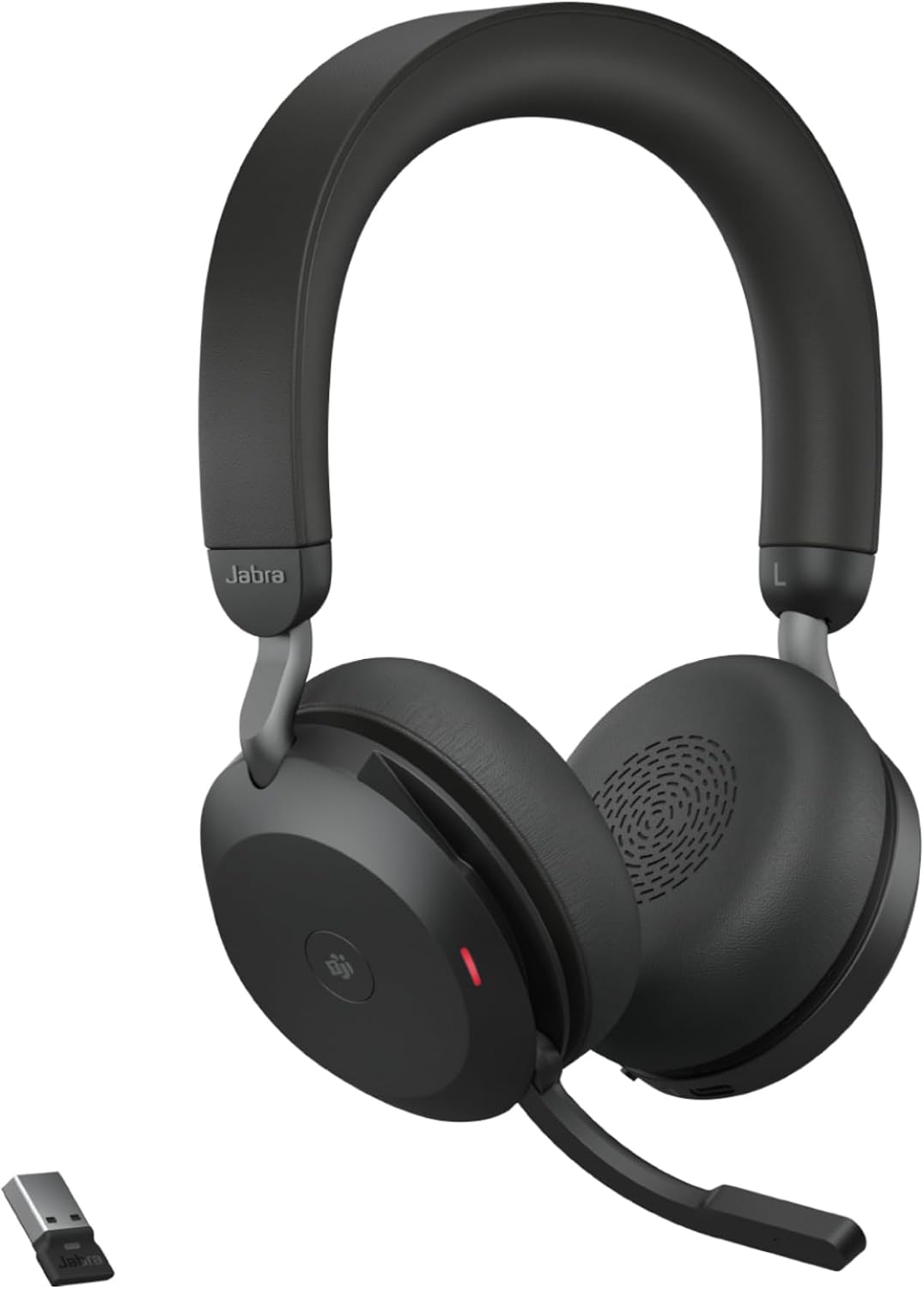 Jabra Evolve2 75 Wireless PC Headset with Charging Dock and 8-Mic Technology - Dual Foam Stereo Head