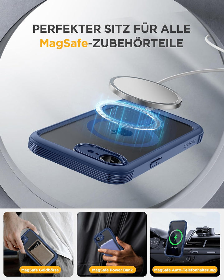 Miracase Sichtschutz Hülle für iPhone 17e / iPhone 16e für MagSafe, Vollschutz Stossfest, Integriert