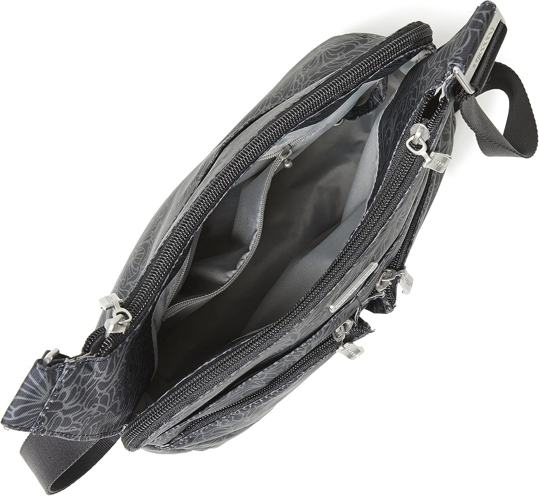 Baggallini Cross-Over-Crossbody-Tasche – leicht, wasserabweisend Midnight Blossom, Midnight Blossom