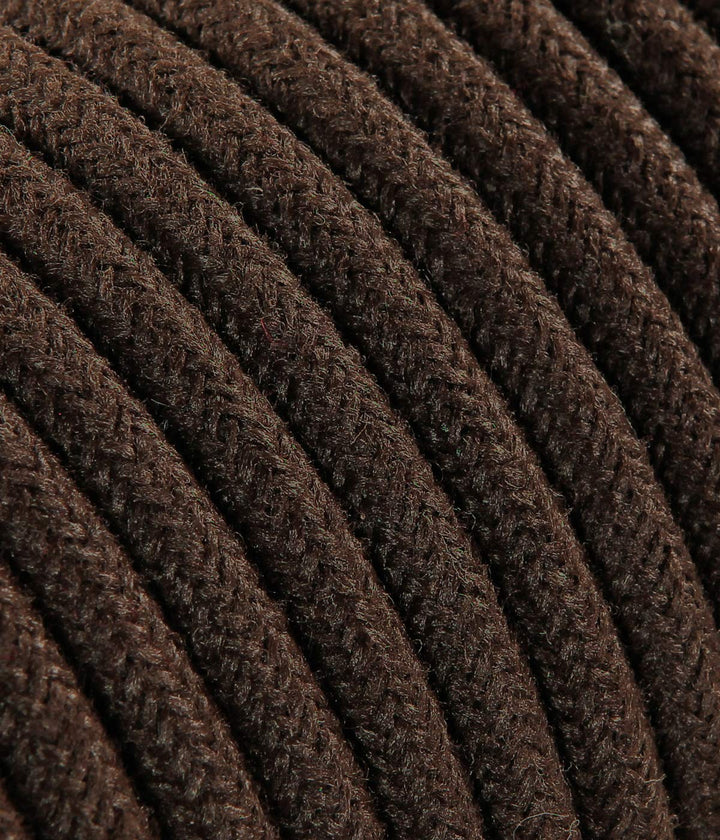 Textilkabel für Lampe, Stoffkabel 3-adrig (3x0,75mm²) - Braun Baumwolle. Made in Italy (10 Meter), 1