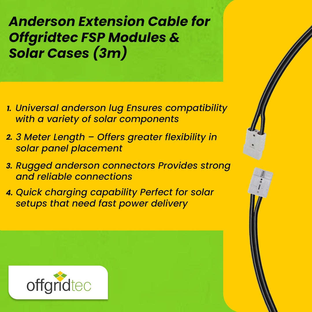 Offgridtec® 3m Anderson Verlängerungsleitung für Offgridtec FSP Module und Solarkoffer Single, Singl