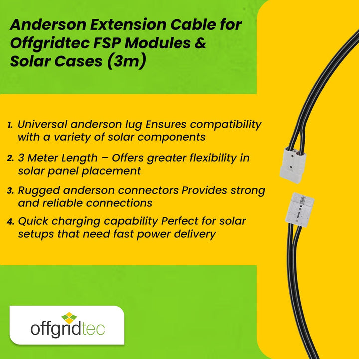 Offgridtec® 3m Anderson Verlängerungsleitung für Offgridtec FSP Module und Solarkoffer Single, Singl