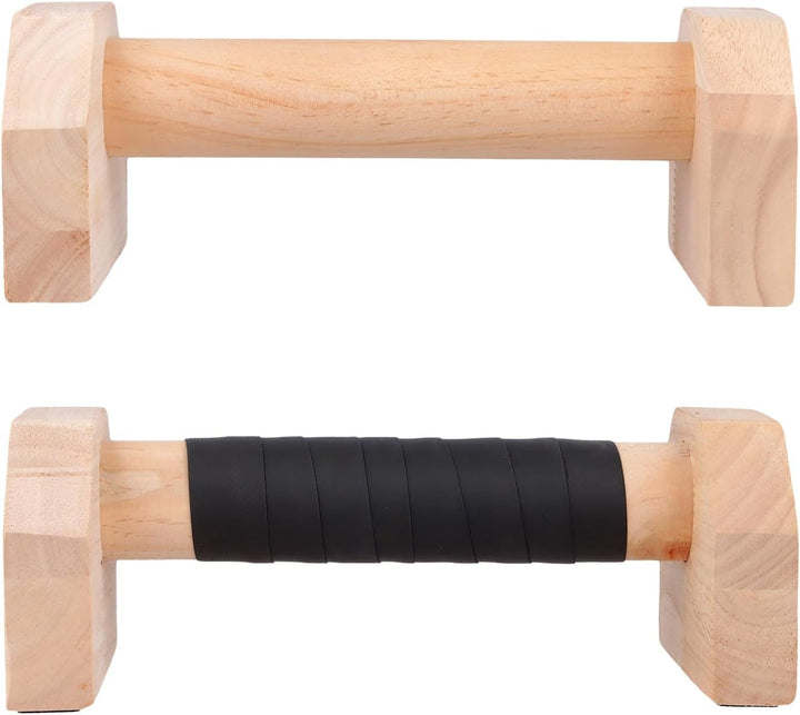 2 Stück Liegestützgriffe Holz, 25 x 13 x 9,5 cm Calisthenics Equipment Holz mit 2 Rutschfesten Bände