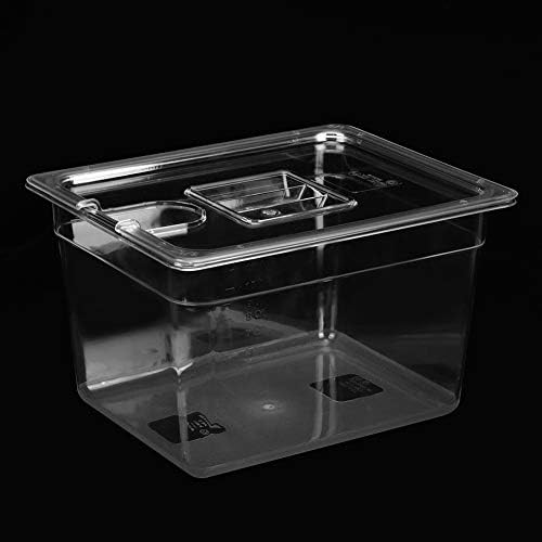 Eujgoov Zusammenklappbarer Sous-Vide-Behälter mit Scharnier, 11.71 L, mit Deckel, PC-Material für So